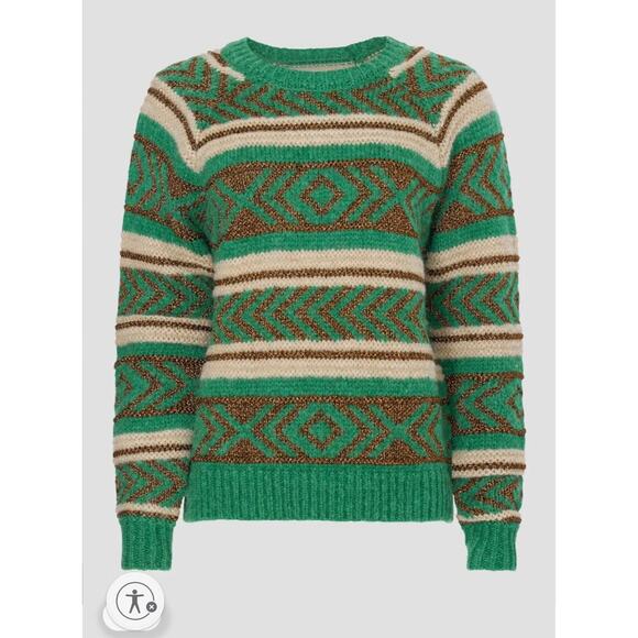 B20 Scotch & Soda Sweater Metallic Fair Isle Womens Small Folklore Swiftie Cozy - Picture 4 of 8